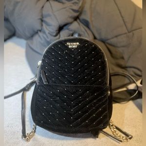 black Victoria secret mini book bag